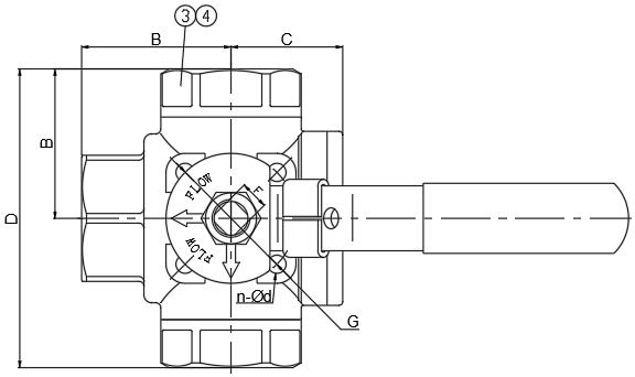 3-Way Ball Valve (L/T Type) (Reduce Bore 1000PSI)