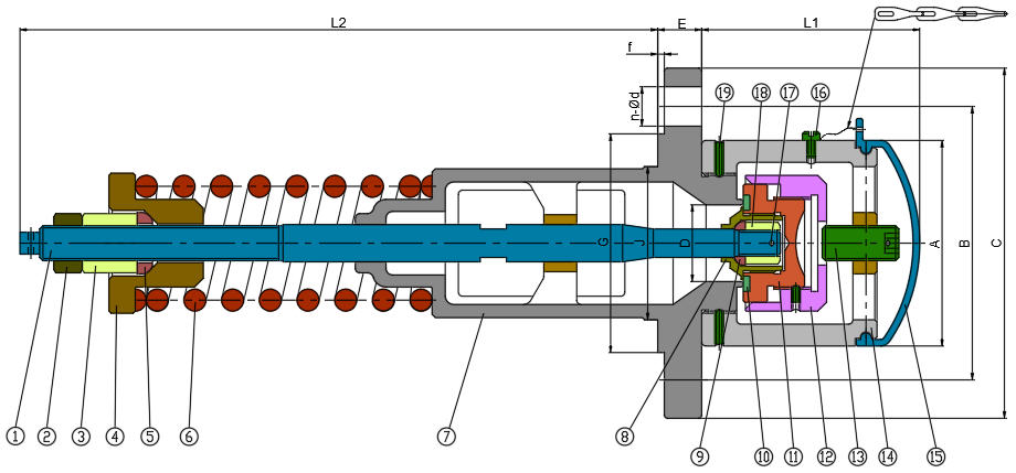 Full Open Spring Safety Valve PN25 (A412F-25P)